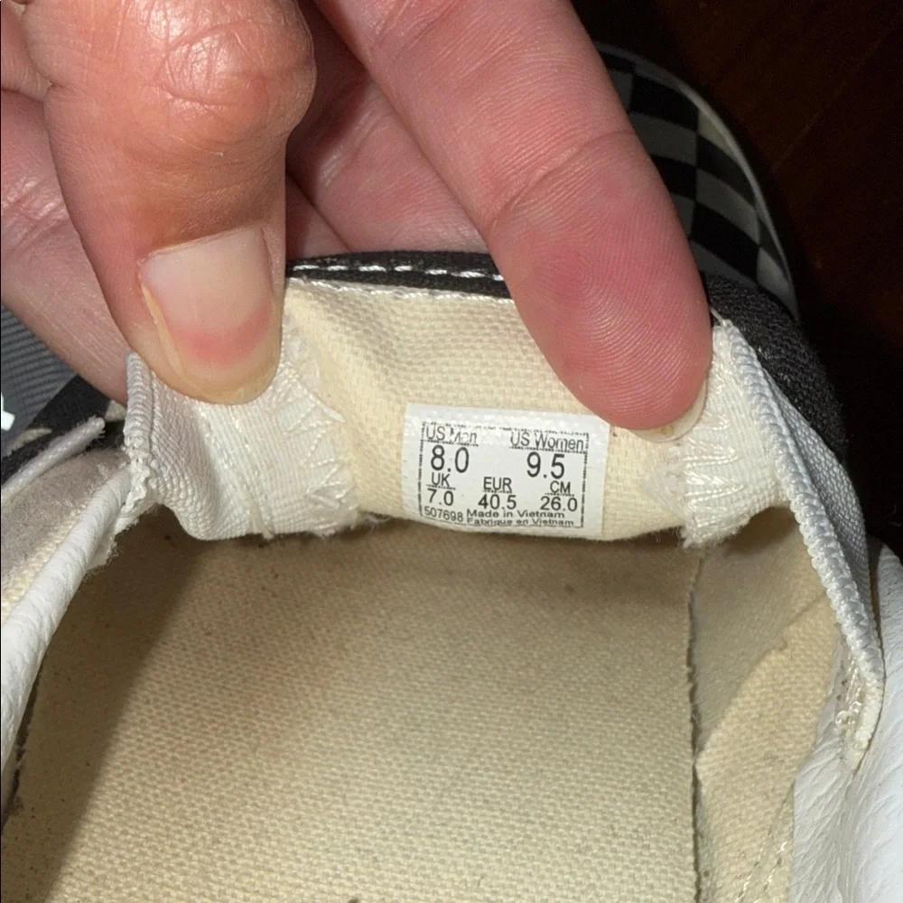 Vans Slip-On Checkerboard Sneakers - W9.5, M8 - Picture 5 of 5